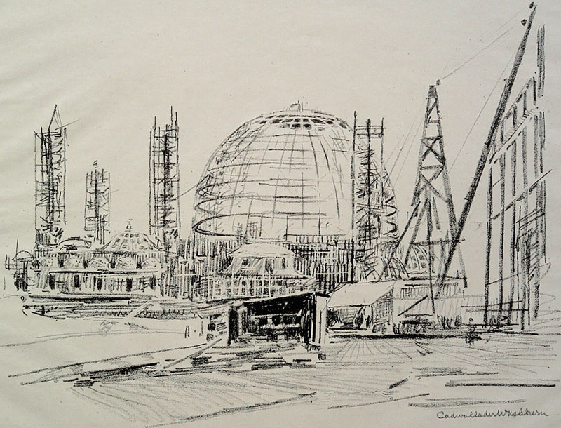 Building the Dome - Panama Pacific Exposition by Cadwallader Lincoln Washburn