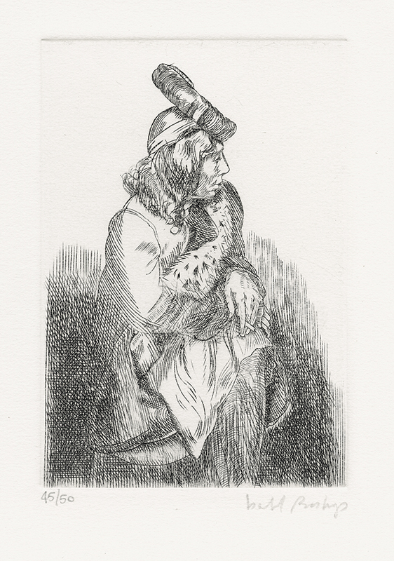 Seated Woman with Hat, from the suite “Eight Etchings, 1938-1959” by Isabel Bishop