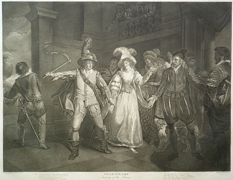 Shakespeare Gallery folio,  Taming of the Shrew, Act II, Scene II.  As etched by Peter Simon after the painting by Francis Wheatley by J. & J. Boydell Publishers