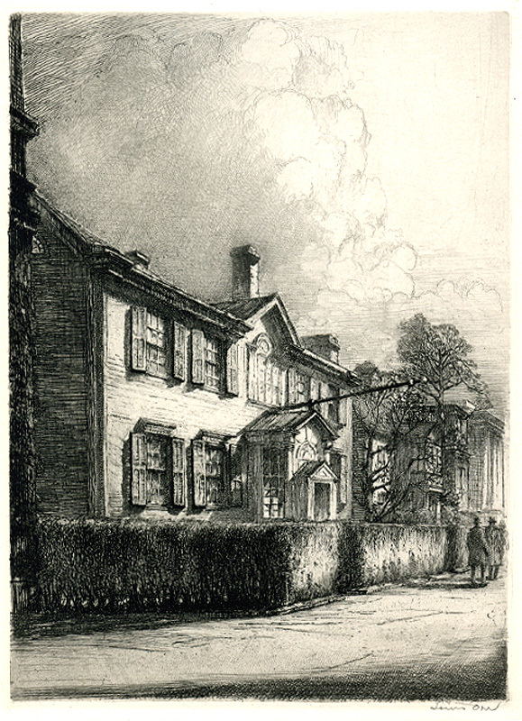 Yale University, Graduate Club, New Haven, CT (from: Ten Etchings of Yale University) by Louis Orr