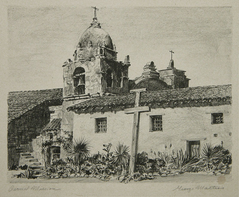 Carmel Mission by George Mathis | Annex Galleries Fine Prints