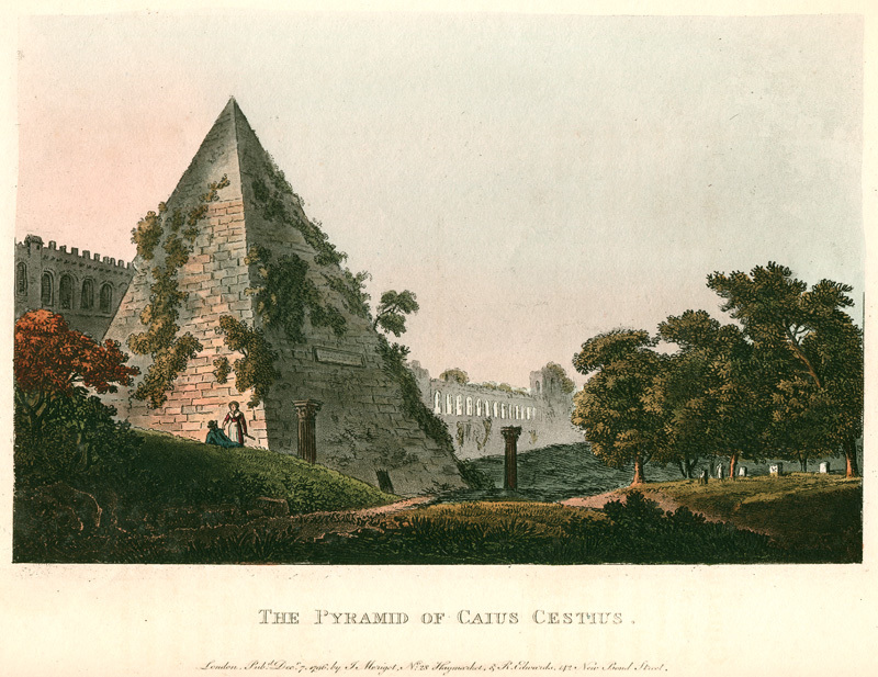 The Pyramids of Caius Cestius (from: A Select Collection of Views and Ruins in Rome and Its Vicinity) by James A. Merigot