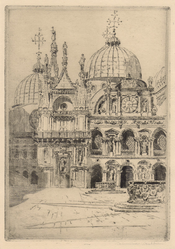 Untitled (detail of basilica - possibly St. Marks, Venice) by Cadwallader Lincoln Washburn