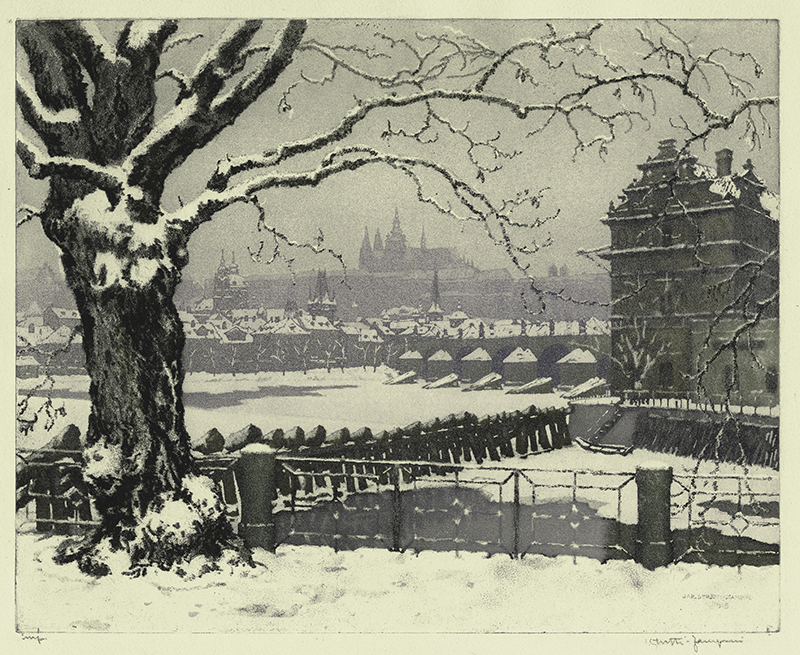 View of Old Prague in Winter by Jaromir Stretti-Zamponi