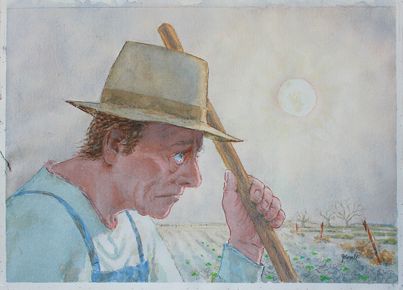 Waiting O (Farmer in a drought) by John Burton Norall