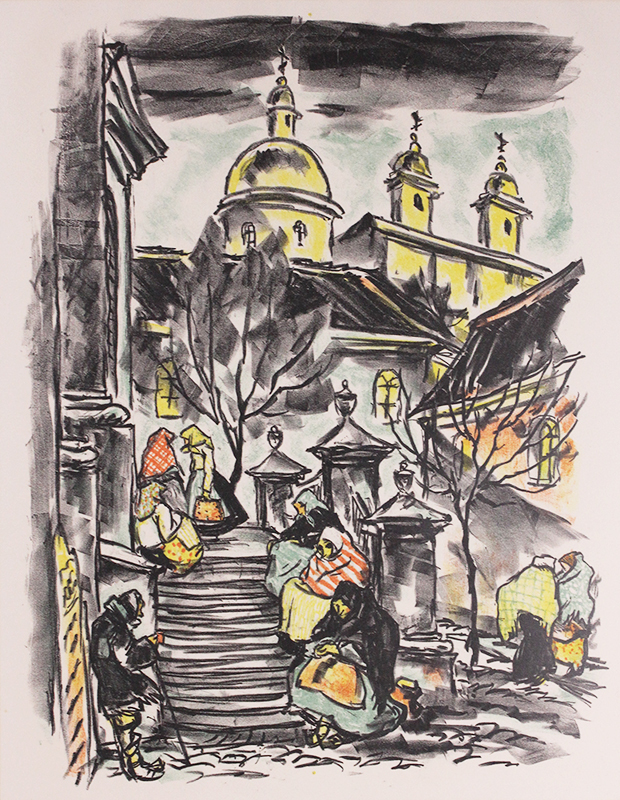 Beggars on the Stairs of St. Theresa Church (a.k.a. Aus Russisch Polen) by Walter Buhe