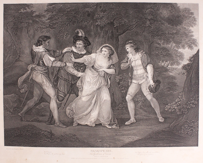 Shakespeare Gallery Folio, Two Gentlemen of Verona Act V, Scene III (after the painting by Angelica Kauffman) by Luigi Schiavonetti