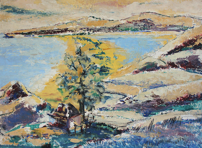 Landscape With Bay And Cabin By James Jim Monte Annex