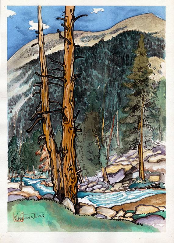 Upper Lyell Fork, near Lyell Glacier  from World Landscape Series by Chiura Obata