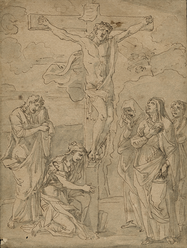 The Crucifixion of Christ with the Virgin, Mary Magdalene and Saint John the Baptist - after Nicolas Poussin by Nicolas Poussin