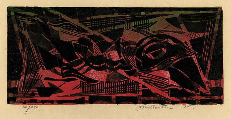 (Abstraction: movement) from Block Prints 1957 by John Murray Barton