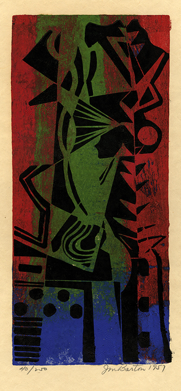 (Abstracted still life) from Block Prints 1957 by John Murray Barton