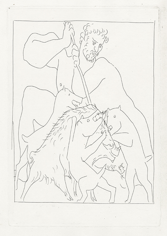 Méléagre tue le Sanglier de Calydon  - Pl. 26 from Ovids Le Métamorphoses by Pablo Picasso