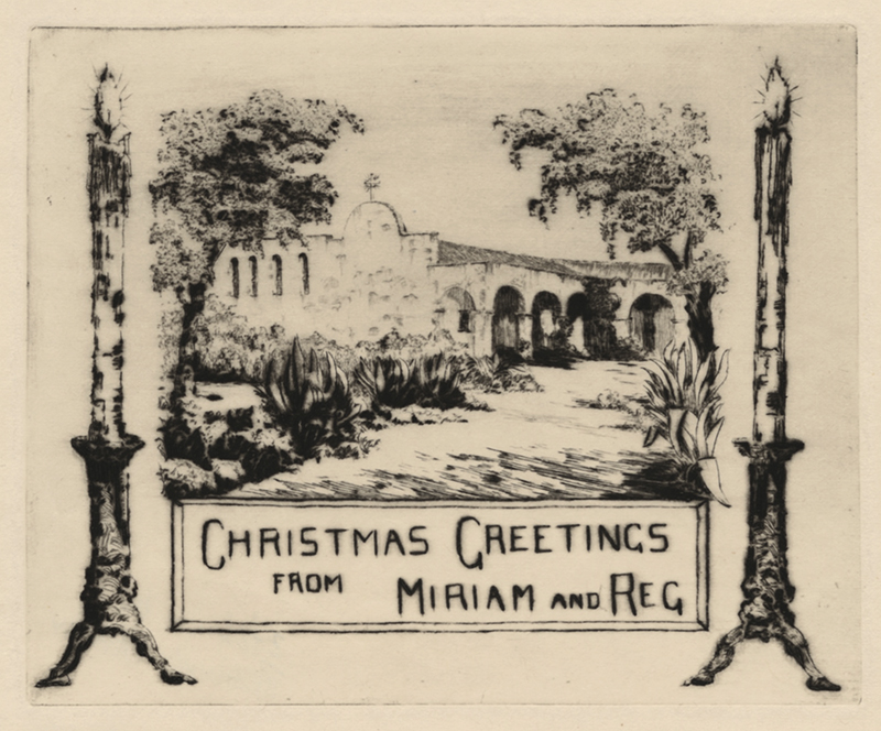 Christmas Greetings from Miriam and Reg (Mission San Juan Capistrano) by Reginald Wilmer Vaughan