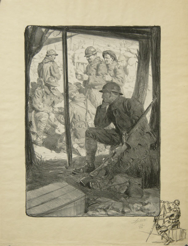 Resignation: Le Soldat des Regions Envahies; plate 24 from les Grandes Vertus Francaises by Lucien Hector Jonas