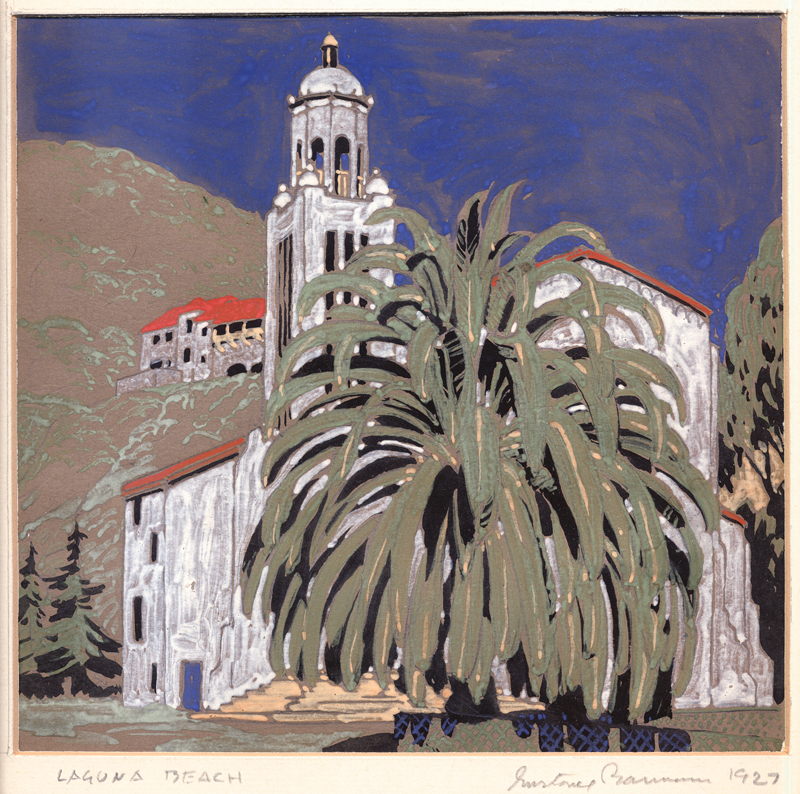 Laguna Beach (Presbyterian Church) by Gustave Baumann