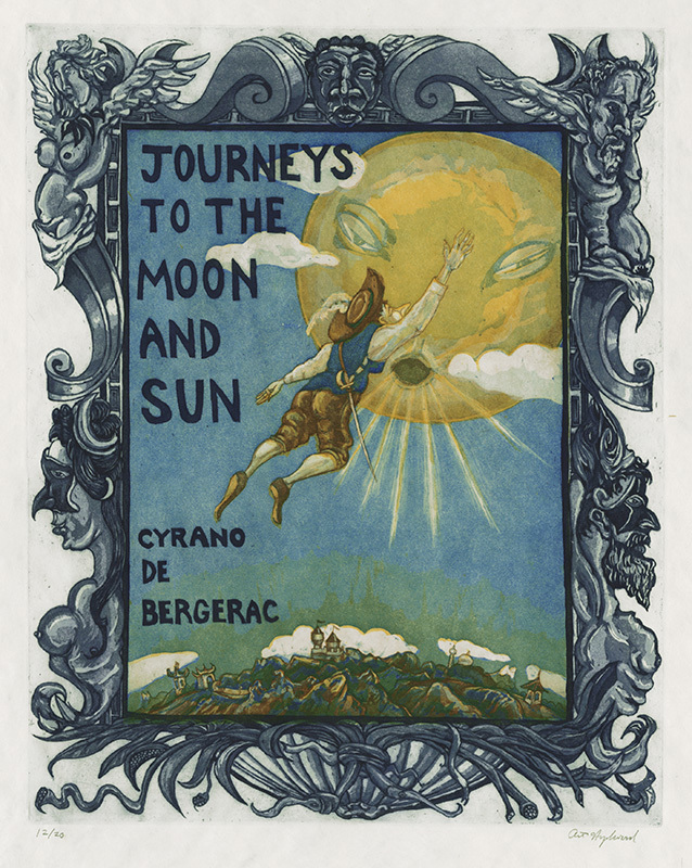 Journeys to the Moon and Sun (handmade book in portfolio form) by Art Hazelwood