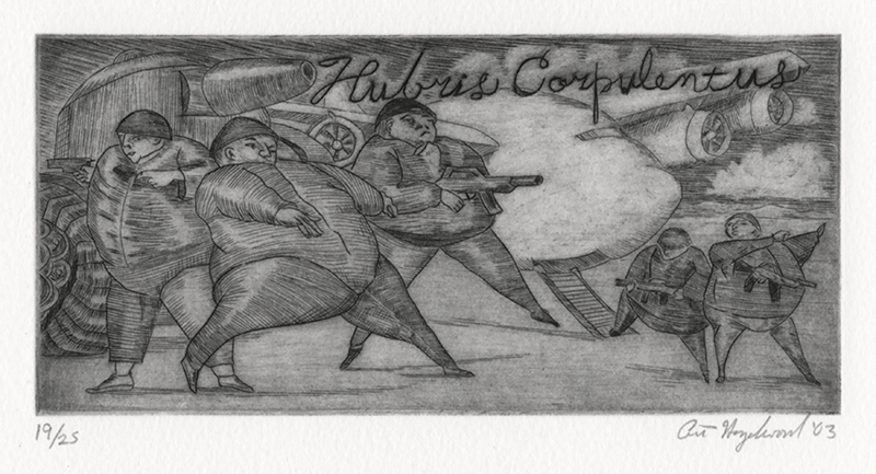 Hubris Corpulentus - portfolio of 10 engravings by Art Hazelwood