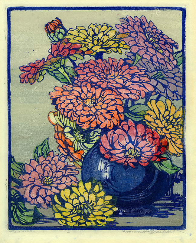 Zinnias by Frances Gearhart