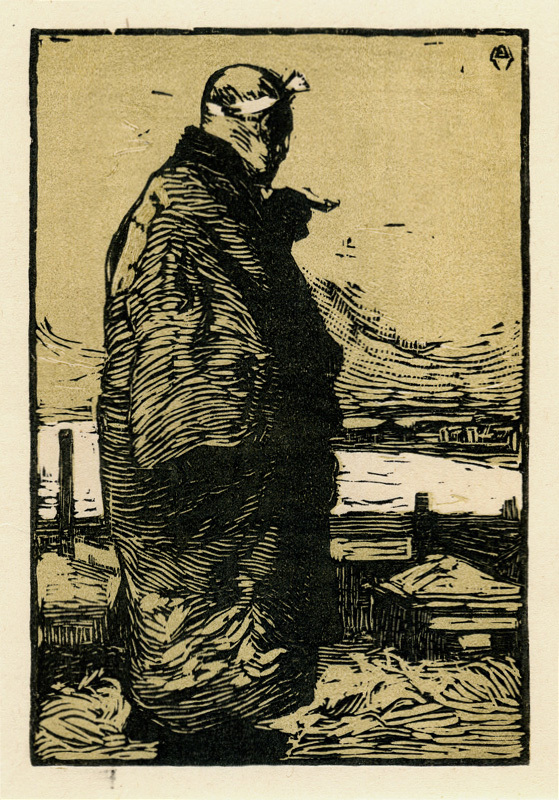 Fisherman (Gyofu) from the Memorial Edition printed 1960, by O. Hashimoto by Kanae Yamamoto