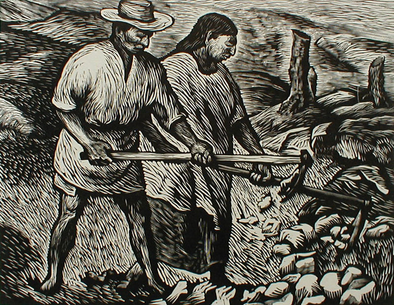 Trabajadores del campo by Adolfo Mexiac