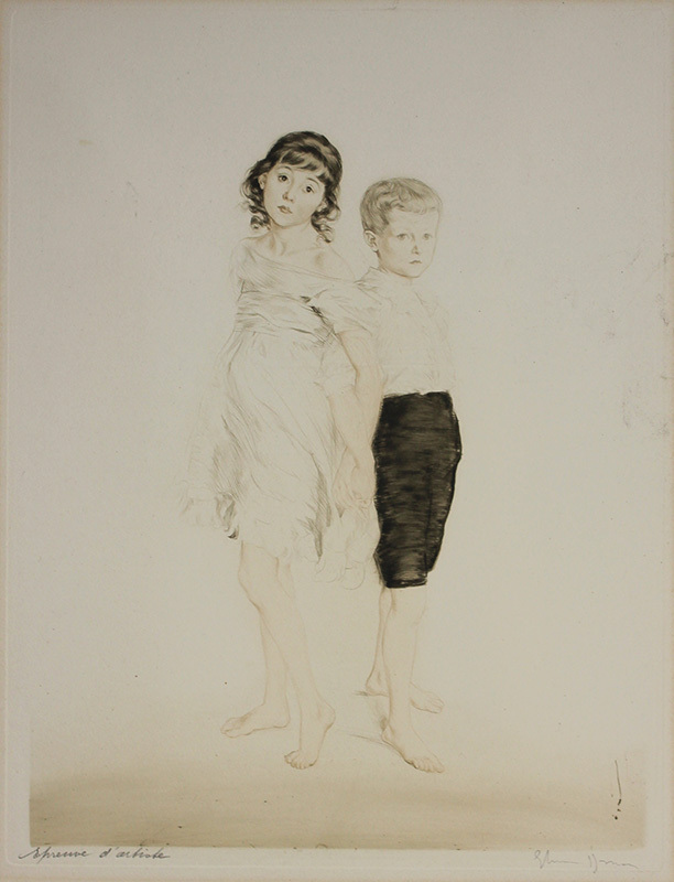 Untitled (Young boy and girl) by Etienne Drian