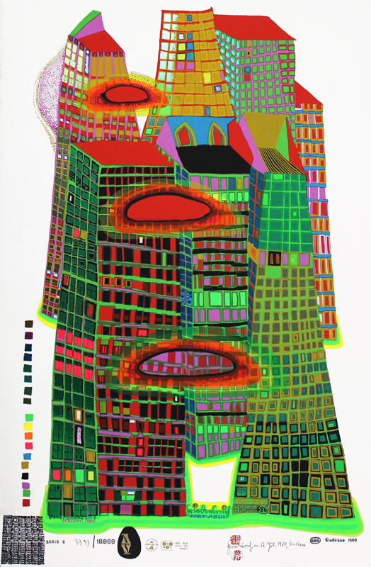 Good Morning City - Bleeding Town (Series Q) by Friedensreich Hundertwasser