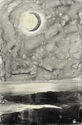 Untitled (monochromatic nocturnal seascape) by Hilda Pertha