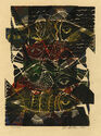 Abstraction: four fish from Block Prints 1957 by John Murray Barton