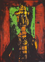 Hombre en Fondo Verde (Man on Green Background) by Rufino Tamayo